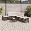 vidaXL 3-Piece PE Rattan Garden Sofa Set Adjustable Armrests in Brown