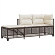 vidaXL 3-Piece PE Rattan Garden Sofa Set Adjustable Armrests in Brown