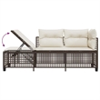 vidaXL 3-Piece PE Rattan Garden Sofa Set Adjustable Armrests in Brown