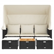 vidaXL Garden Sofa in Black & Cream With White Frame