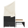 vidaXL Garden Sofa in Black & Cream With White Frame