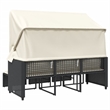 vidaXL Garden Sofa in Black & Cream With White Frame