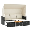 vidaXL Garden Sofa in Black & Cream With White Frame