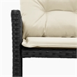 vidaXL Garden Sofa in Black & Cream/White