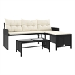 vidaXL Garden Sofa in Black & Cream/White