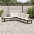 vidaXL Garden Sofa in Black & Cream/White