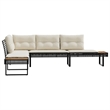 vidaXL Garden Sofa in Black & Cream/White