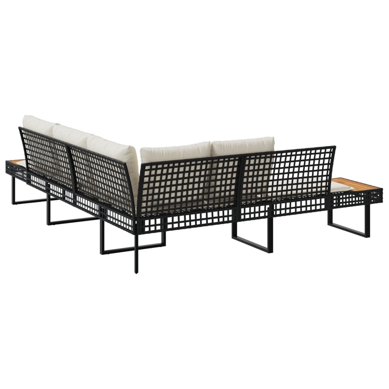 vidaXL Garden Sofa in Black & Cream/White