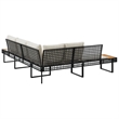 vidaXL Garden Sofa in Black & Cream/White