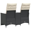 vidaXL Reclining Garden Sofa in Black & Cream/White