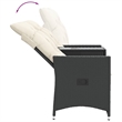 vidaXL Reclining Garden Sofa in Black & Cream/White