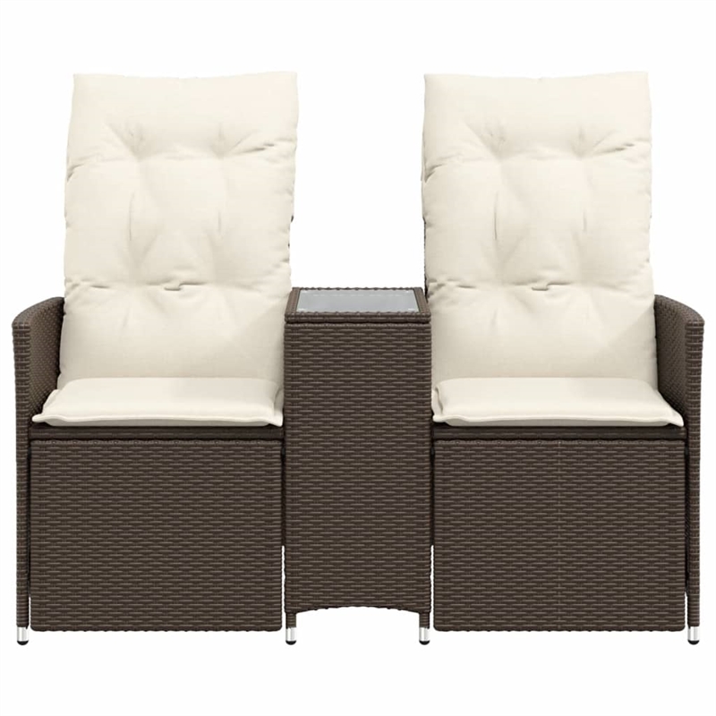 vidaXL Reclining Garden Sofa in Brown