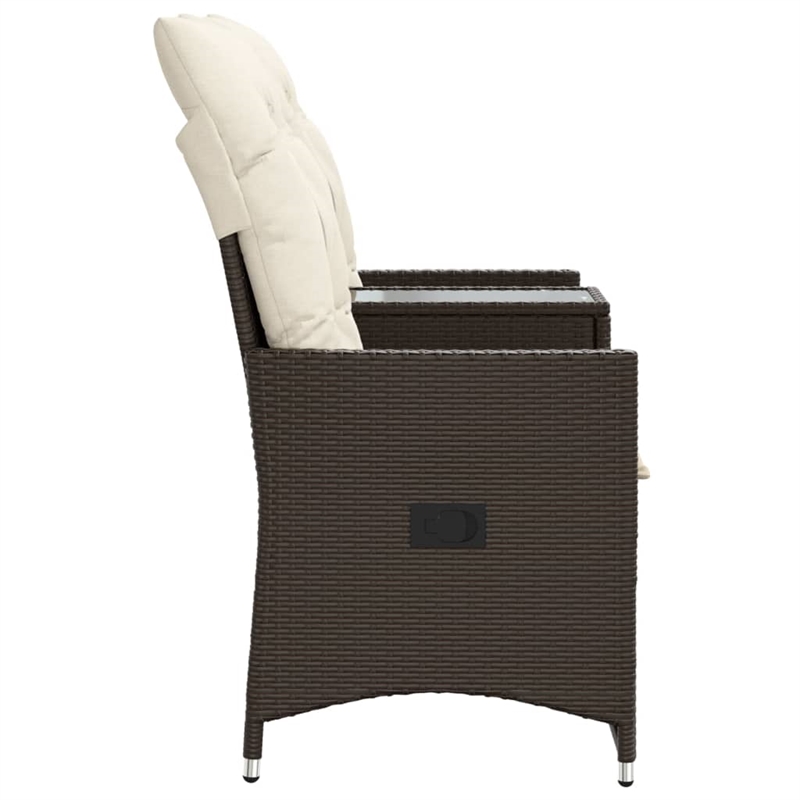 vidaXL Reclining Garden Sofa in Brown