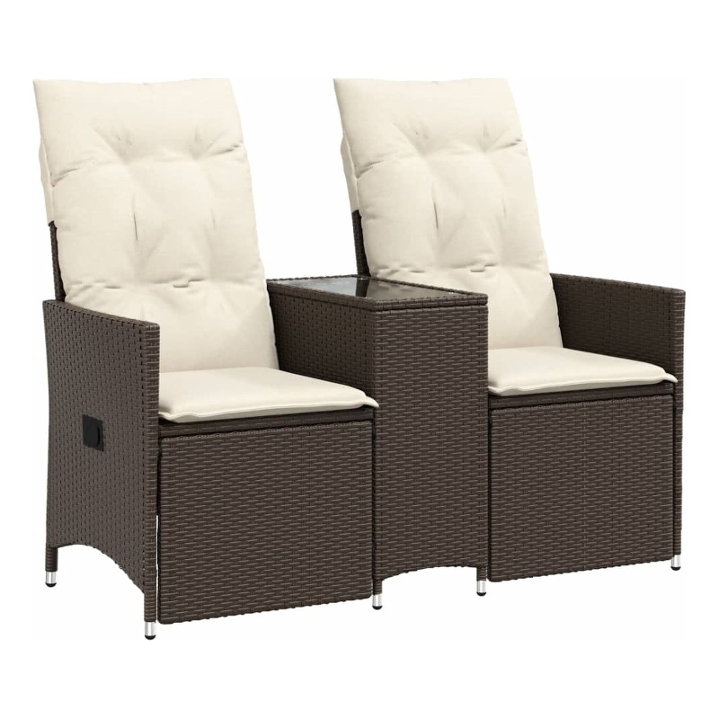 vidaXL Reclining Garden Sofa in Brown