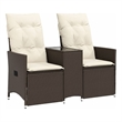 vidaXL Reclining Garden Sofa in Brown