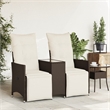 vidaXL Reclining Garden Sofa in Brown And Cream