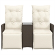 vidaXL Reclining Garden Sofa in Brown And Cream