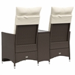 vidaXL Reclining Garden Sofa in Brown And Cream