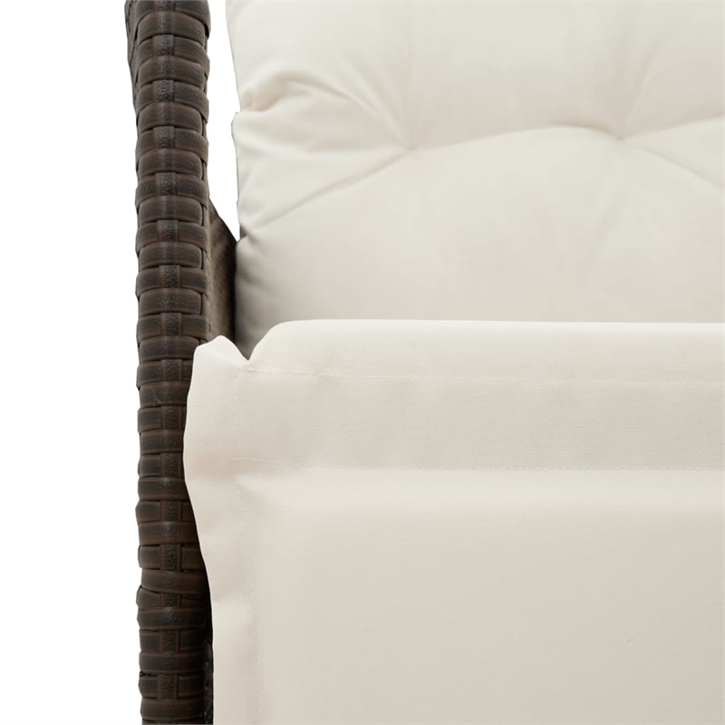 vidaXL Reclining Garden Sofa in Brown And Cream