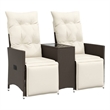 vidaXL Reclining Garden Sofa in Brown And Cream