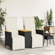 vidaXL Reclining Garden Sofa in Black & Cream/White