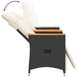 vidaXL Reclining Garden Sofa in Black & Cream/White