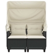 vidaXL 2-Seater PE Rattan Garden Sofa With Adjustable Armrests in Black