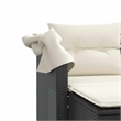 vidaXL 2-Seater PE Rattan Garden Sofa With Adjustable Armrests in Black