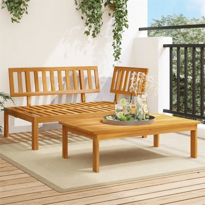 vidaXL Solid Acacia Wood Medium-Sized Pallet Sofa Set in Natural