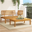 vidaXL Solid Acacia Wood Medium-Sized Pallet Sofa Set in Natural