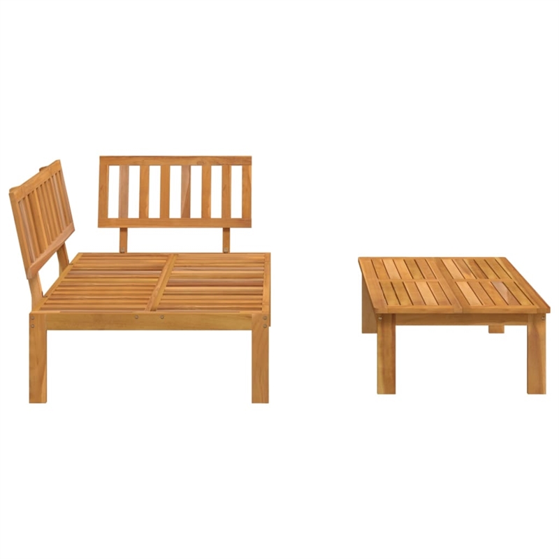 vidaXL Solid Acacia Wood Medium-Sized Pallet Sofa Set in Natural