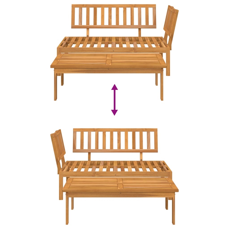 vidaXL Solid Acacia Wood Medium-Sized Pallet Sofa Set in Natural