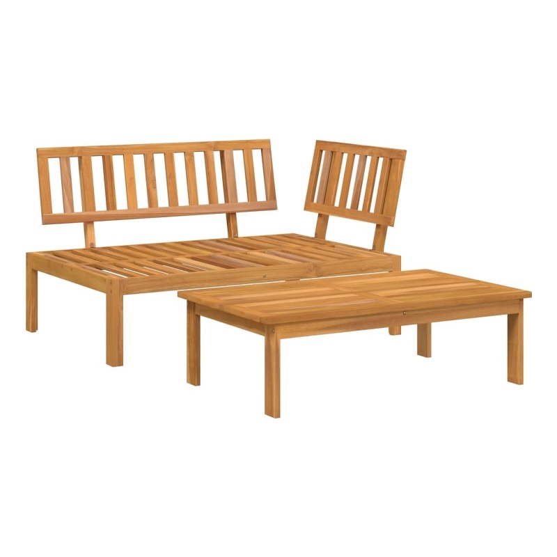 vidaXL Solid Acacia Wood Medium-Sized Pallet Sofa Set in Natural