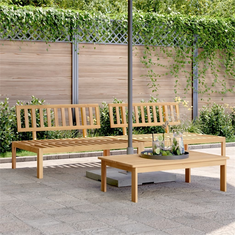 vidaXL Solid Acacia Wood Medium Modular Pallet Sofa in Natural Wood