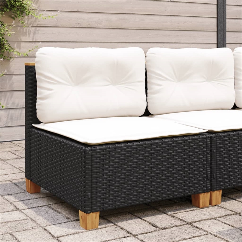 vidaXL Garden Sofa in Black & Cream/White