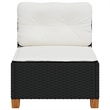 vidaXL Garden Sofa in Black & Cream/White