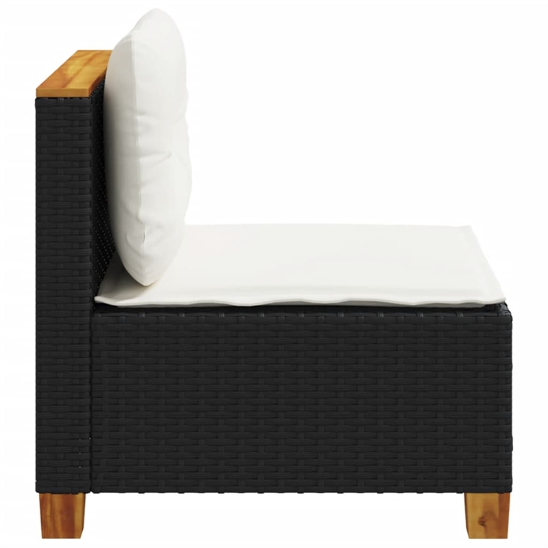 vidaXL Garden Sofa in Black & Cream/White