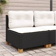 vidaXL Garden Sofa in Black & Cream/White
