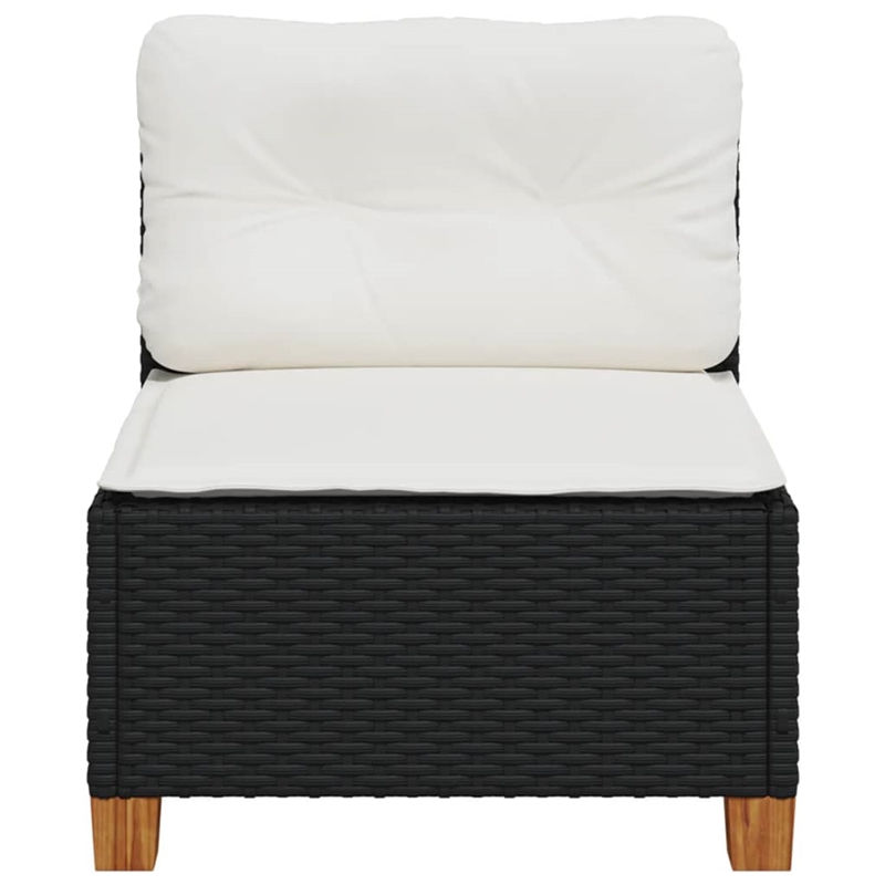vidaXL Garden Sofa in Black & Cream/White