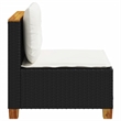 vidaXL Garden Sofa in Black & Cream/White