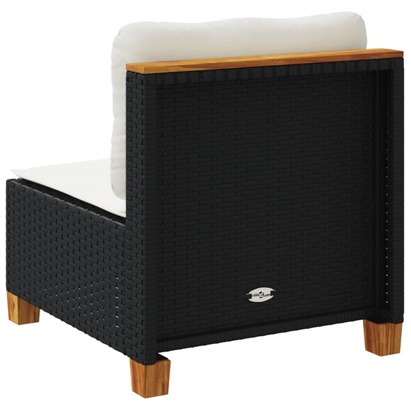 vidaXL Garden Sofa in Black & Cream/White