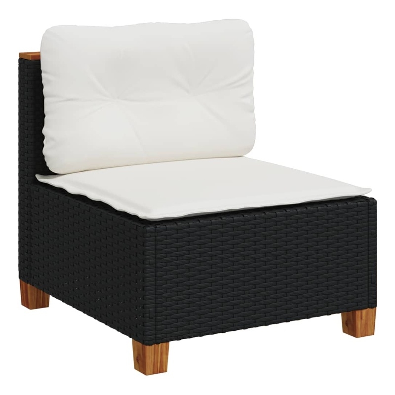 vidaXL Garden Sofa in Black & Cream/White
