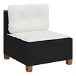 vidaXL Garden Sofa in Black & Cream/White