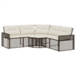 vidaXL Patio Sofa in Brown And Cream With White