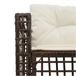 vidaXL Patio Sofa in Brown And Cream With White