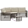 vidaXL Patio Sofa in Brown And Cream With White