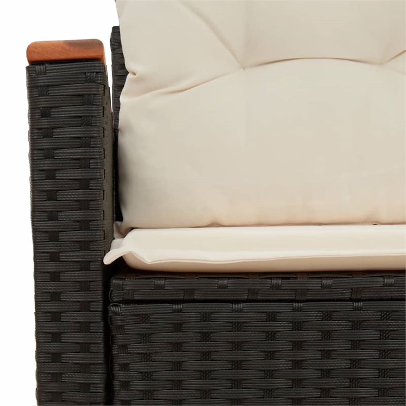 vidaXL Garden Sofa in Black And Cream
