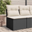 vidaXL Garden Sofa in Black And Cream