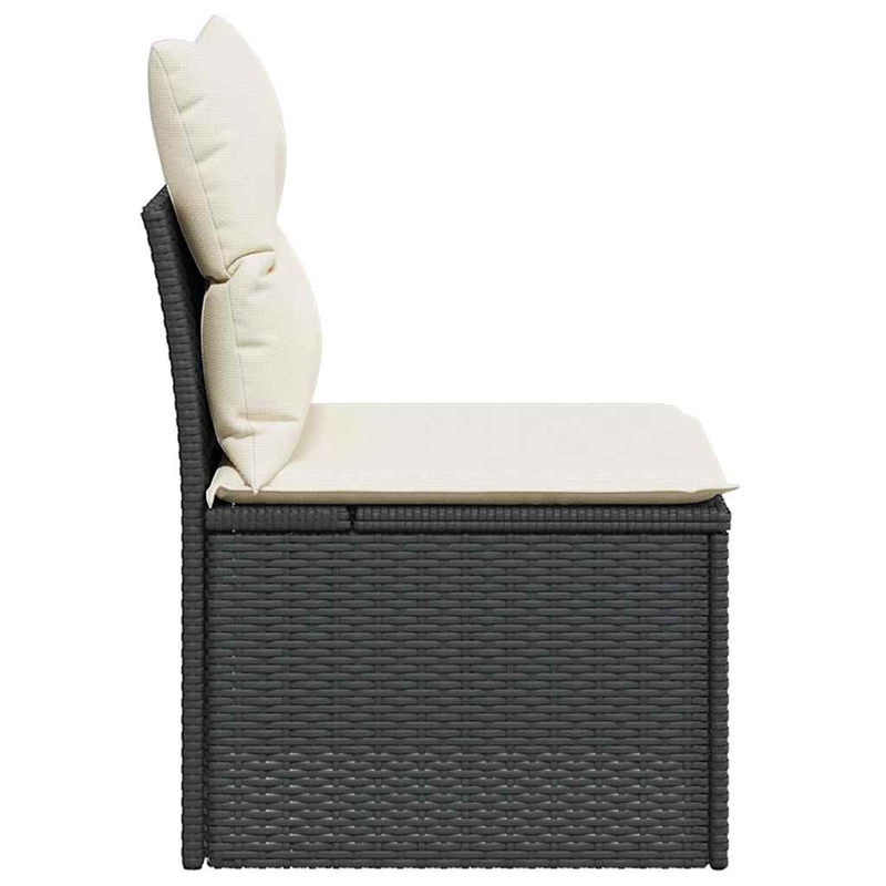 vidaXL Garden Sofa in Black And Cream