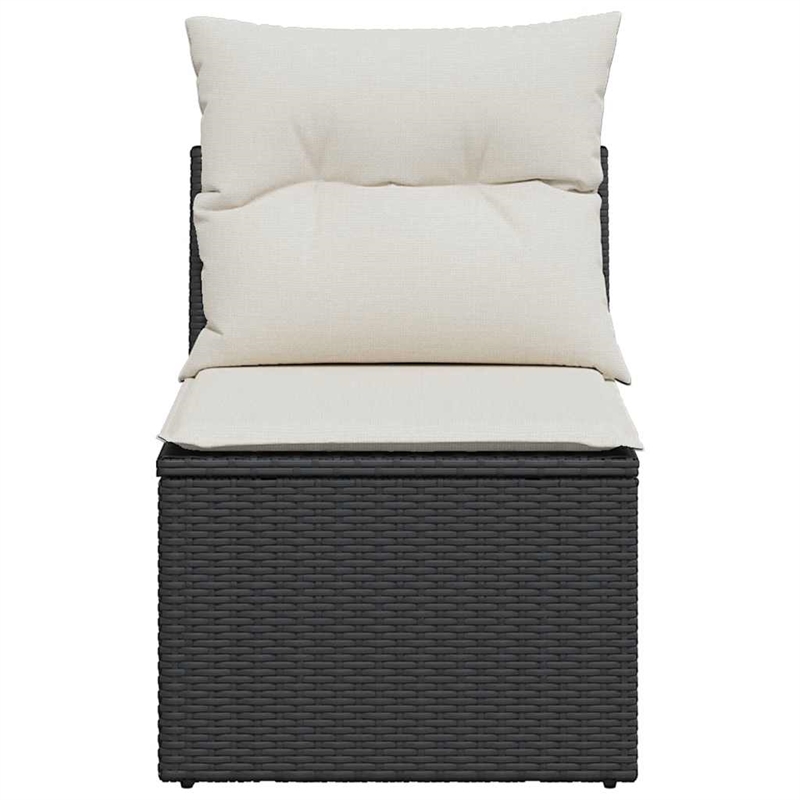 vidaXL Garden Sofa in Black And Cream